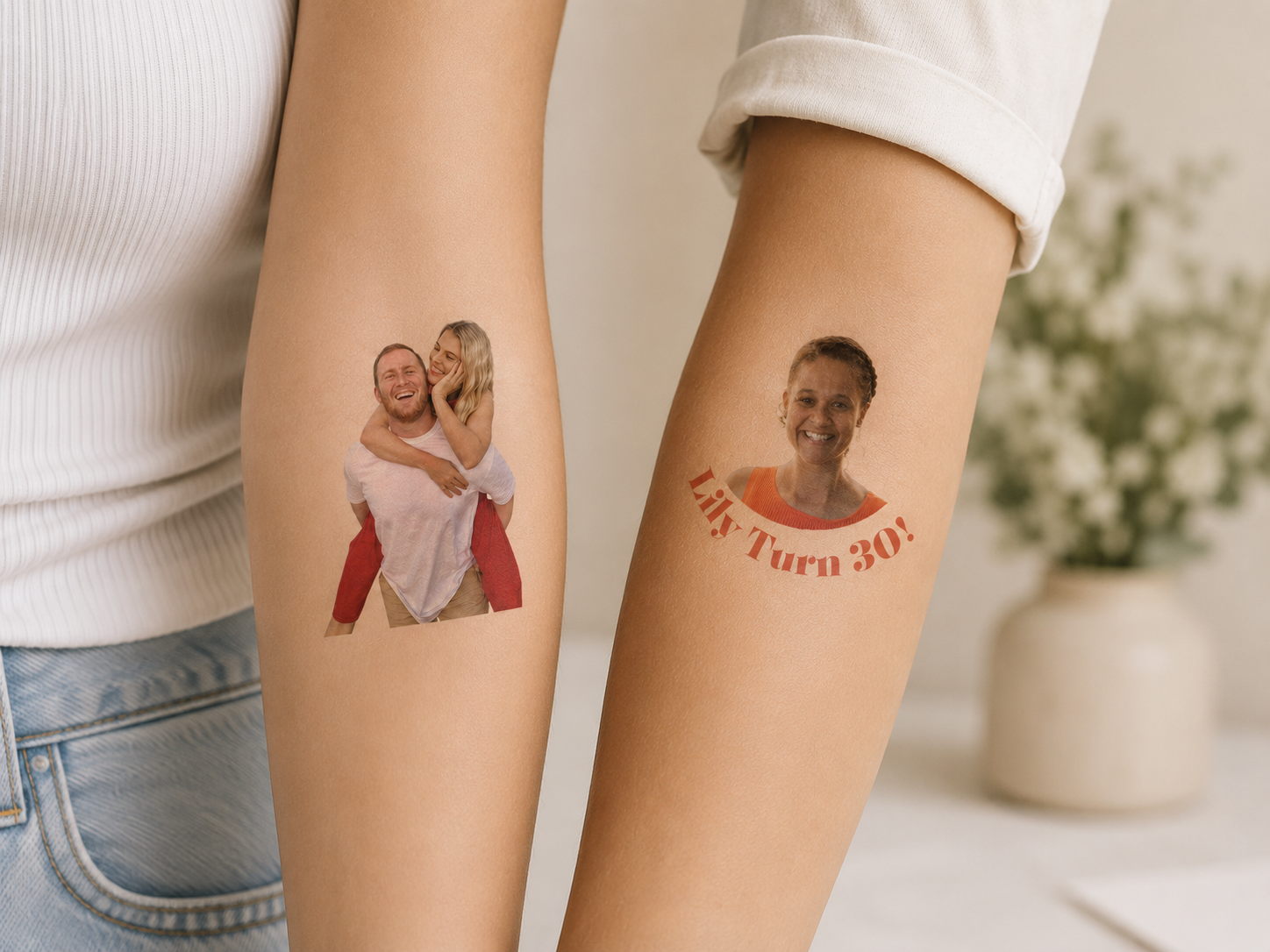 Custom Face Temporary Tattoos | Personalised Photo Tattoos for Parties & Events