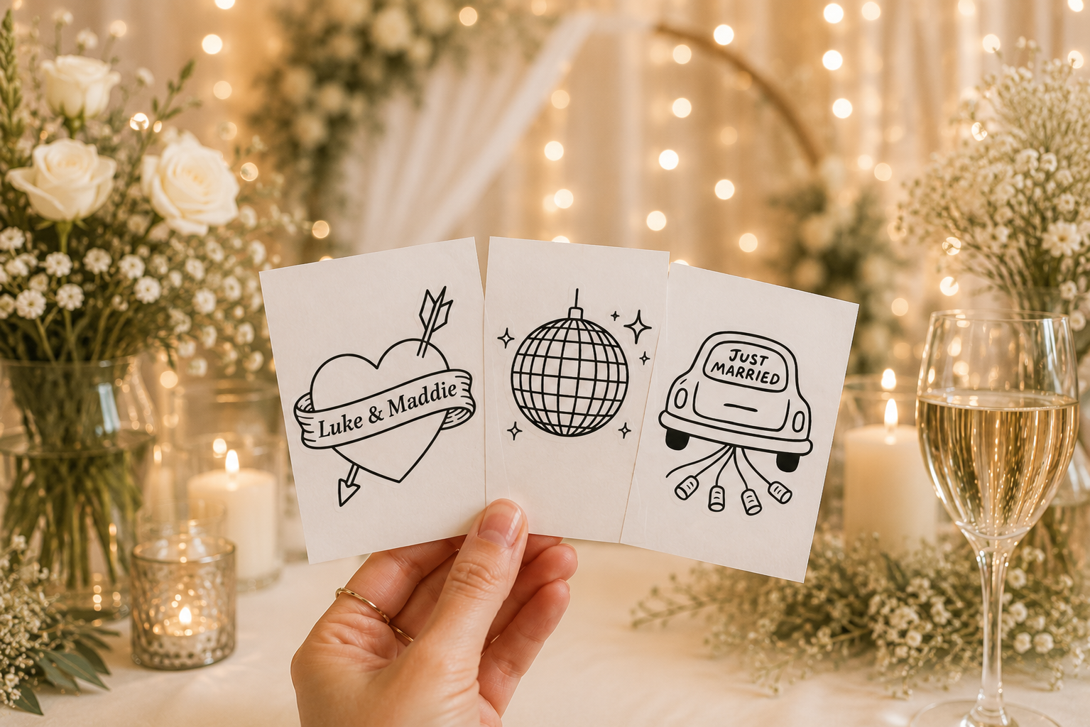 Fine Line Temporary Tattoos | Elegant Waterproof Tattoos for Parties & Events