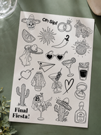 Final Fiesta Temporary Tattoo Sheets | Hens Party & Bachelorette Tattoos