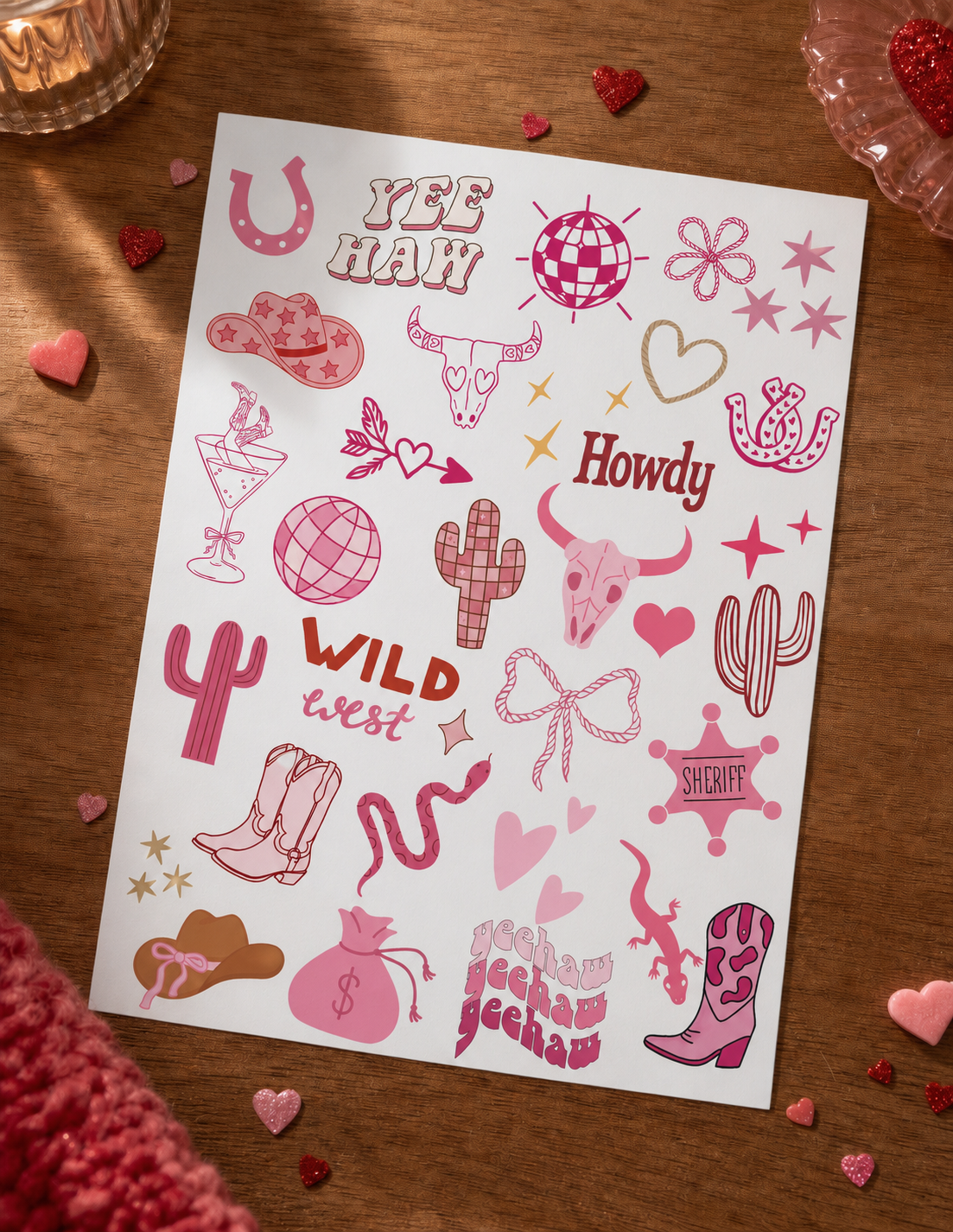 Cowgirl Temporary Tattoo Sheets | Western Hens Party & Bachelorette Tattoos