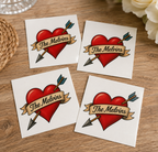 Custom Love Heart Temporary Tattoos | Personalised Name & Date Tattoos Australia
