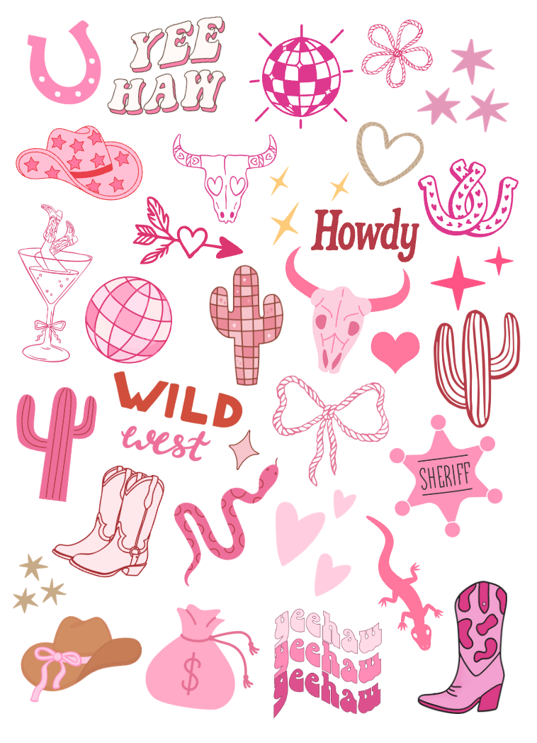 Cowgirl Temporary Tattoo Sheets | Western Hens Party & Bachelorette Tattoos