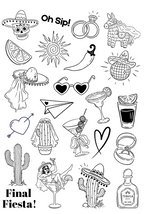 Final Fiesta Temporary Tattoo Sheets | Hens Party & Bachelorette Tattoos