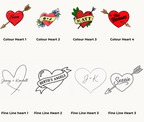 Custom Love Heart Temporary Tattoos | Personalised Name & Date Tattoos Australia