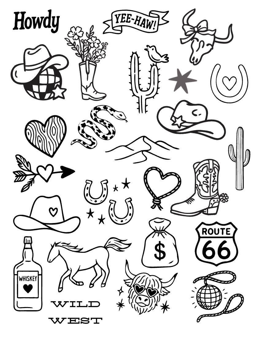 Love Themed Temporary Tattoo Sheets